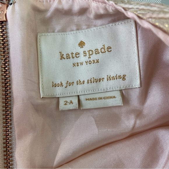 Kate spade dress powder pink gold bodycon luxury metallic contemporary barbie 2A - Picture 2 of 14